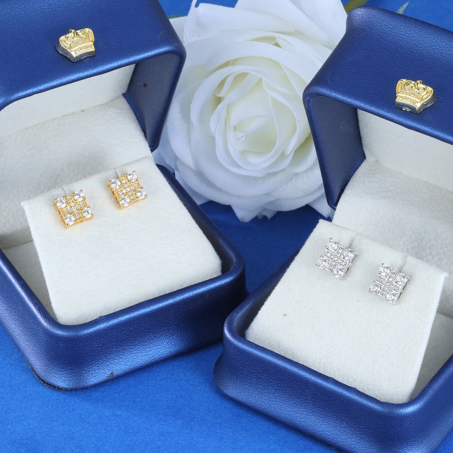 ICED OUT MOISSANITE "PARC" WEISSGOLD 925S SILVER OHRRINGE