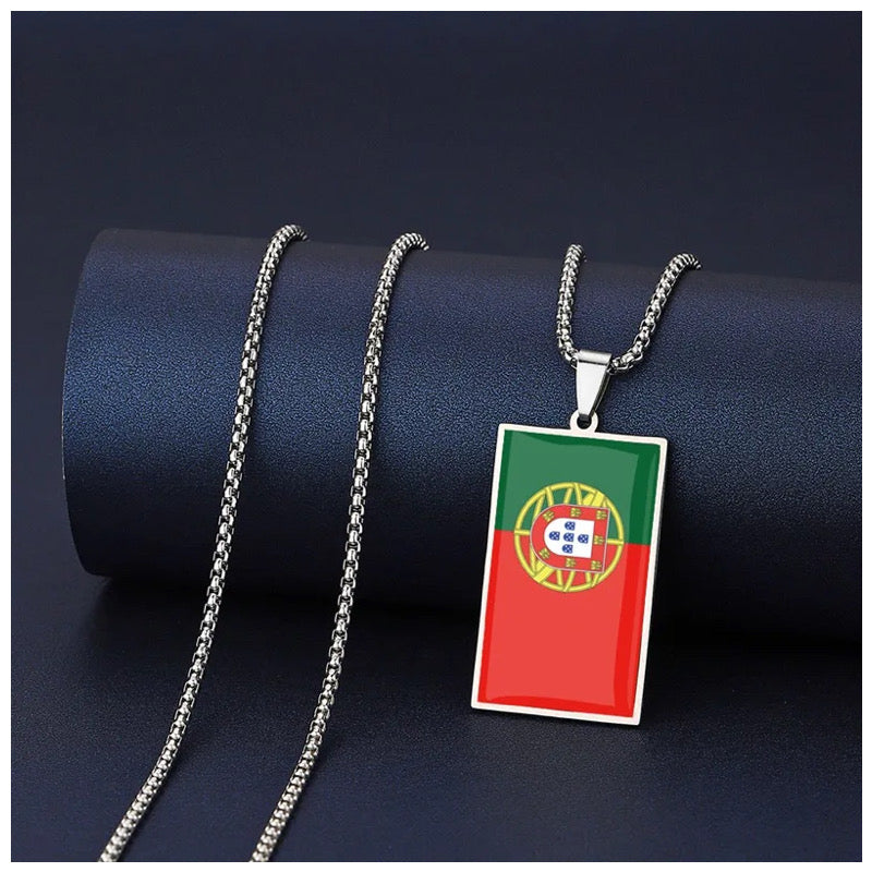 EDELSTAHL "PORTUGAL FLAG" LÄNDERKETTE - ICERAIN JEWELRY