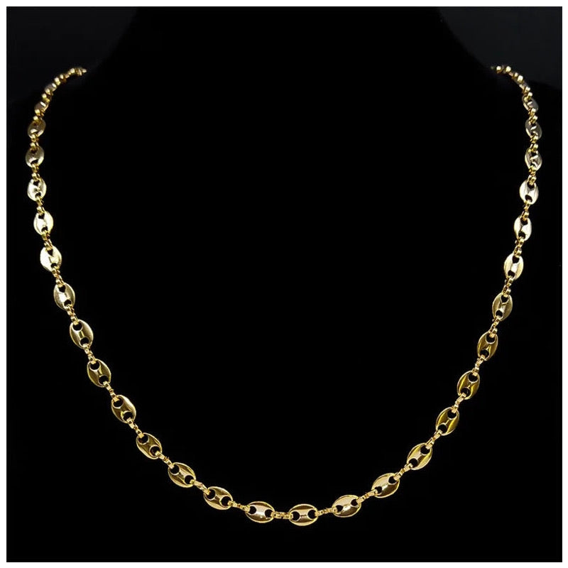 EDELSTAHL "GOLD BEANS" KETTE - ICERAIN JEWELRY