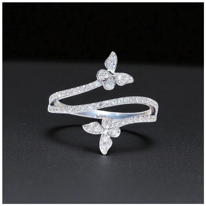 ICED OUT "DOUBLE BUTTERFLY V3" RING - ICERAIN JEWELRY