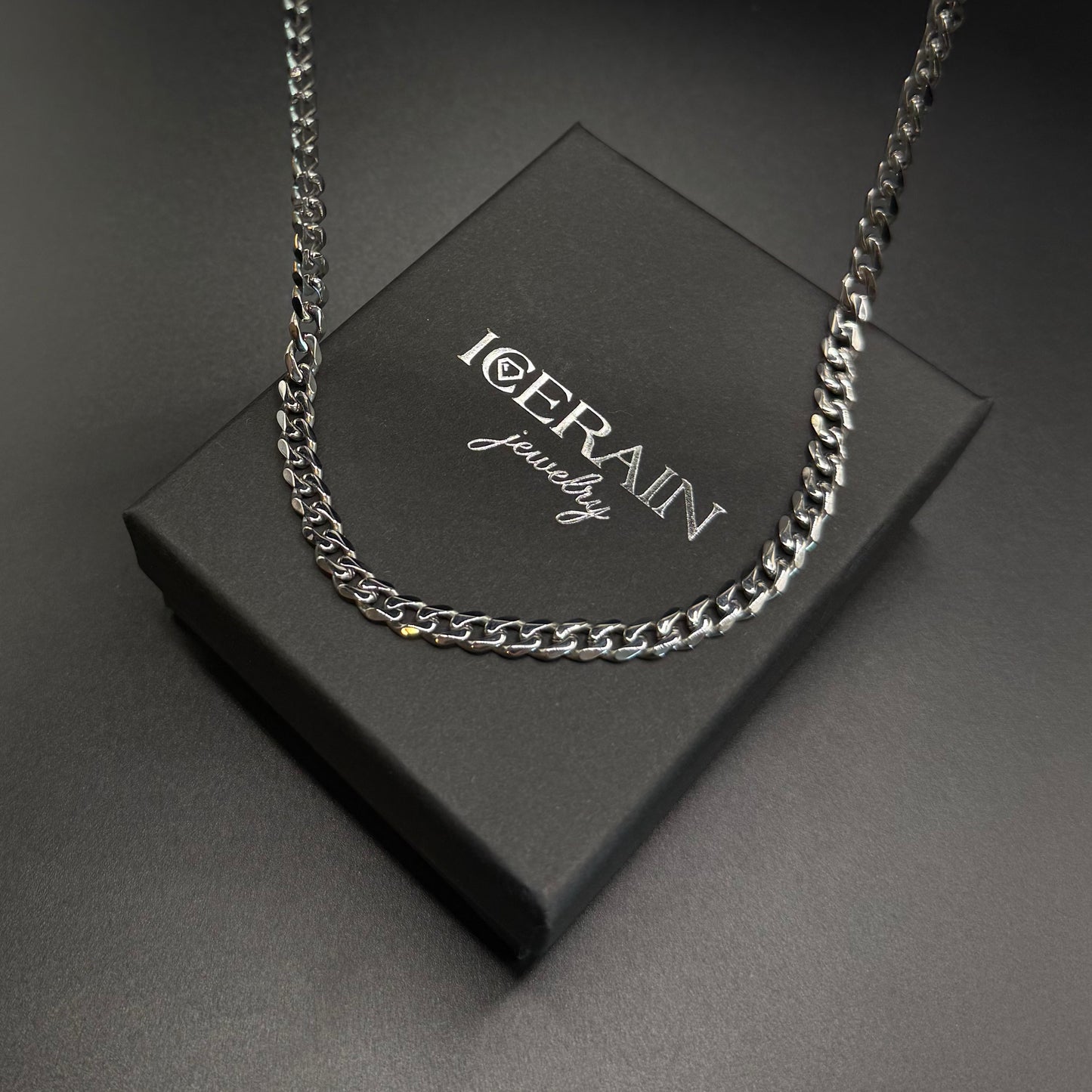 EDELSTAHL "SILVER CUBAN" KETTE - ICERAIN JEWELRY