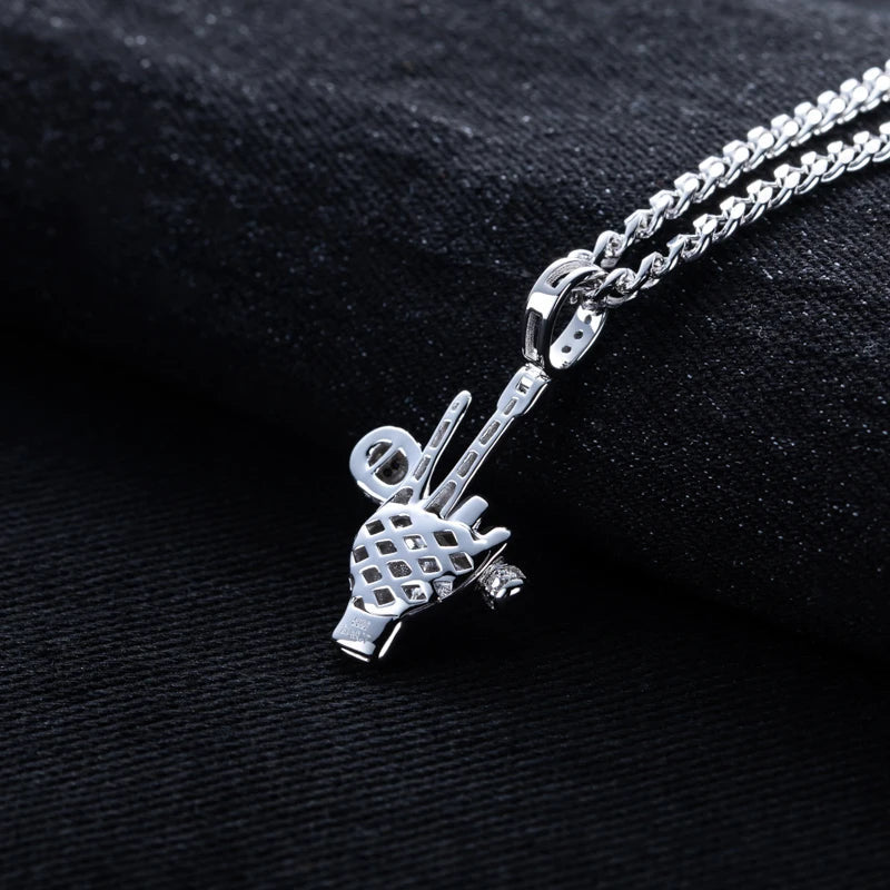ICED OUT MOISSANITE "MIC DROP" WEISSGOLD 925S SILVER KETTE - ICERAIN JEWELRY