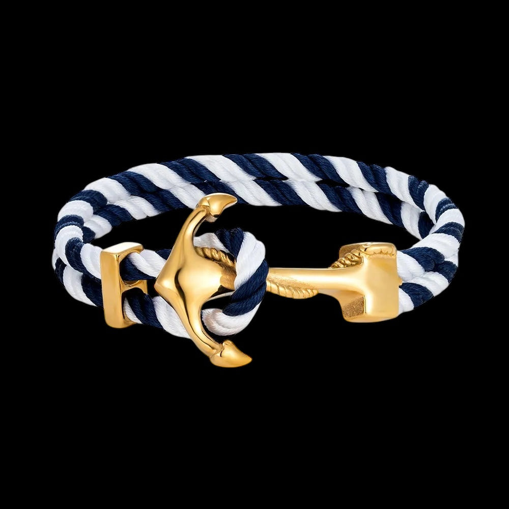 STOFF/EDELSTAHL "ANCHOR" ARMBAND - ICERAIN JEWELRY