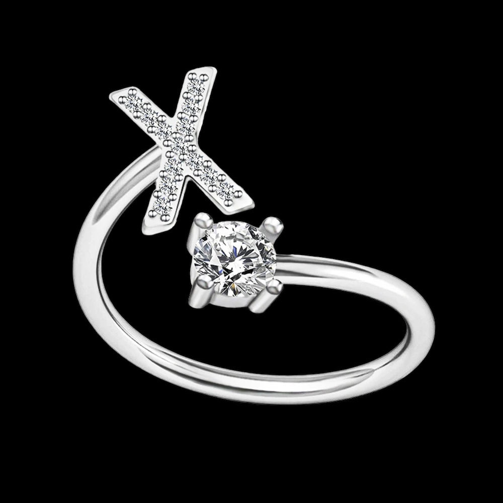 PERSONALISIERTER ICED OUT ANFANGSBUCHSTABEN "NOZZE" RING - ICERAIN JEWELRY