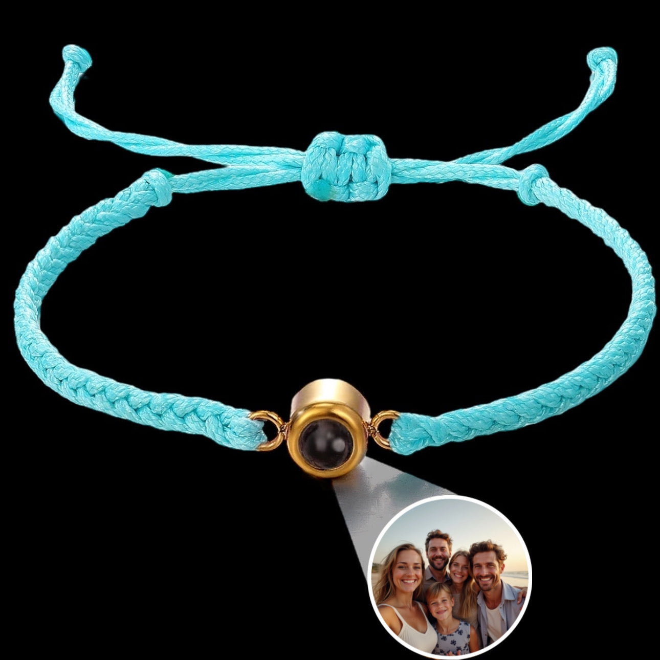 STOFF/EDELSTAHL ARMBAND MIT PERSONALISIERTEM FOTO - ICERAIN JEWELRY