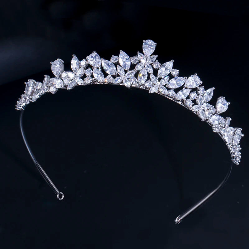 ICED OUT "FLORAL RADIANCE" DIADEM/TIARA - ICERAIN JEWELRY