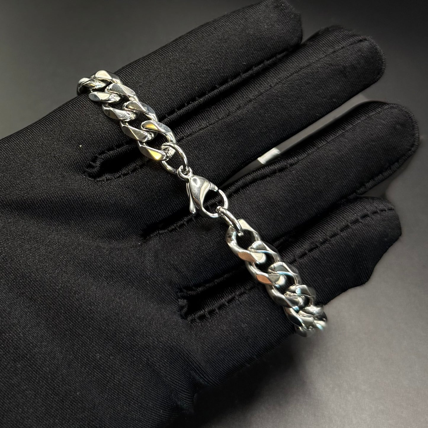 EDELSTAHL "SILVER CUBAN" ARMBAND - ICERAIN JEWELRY