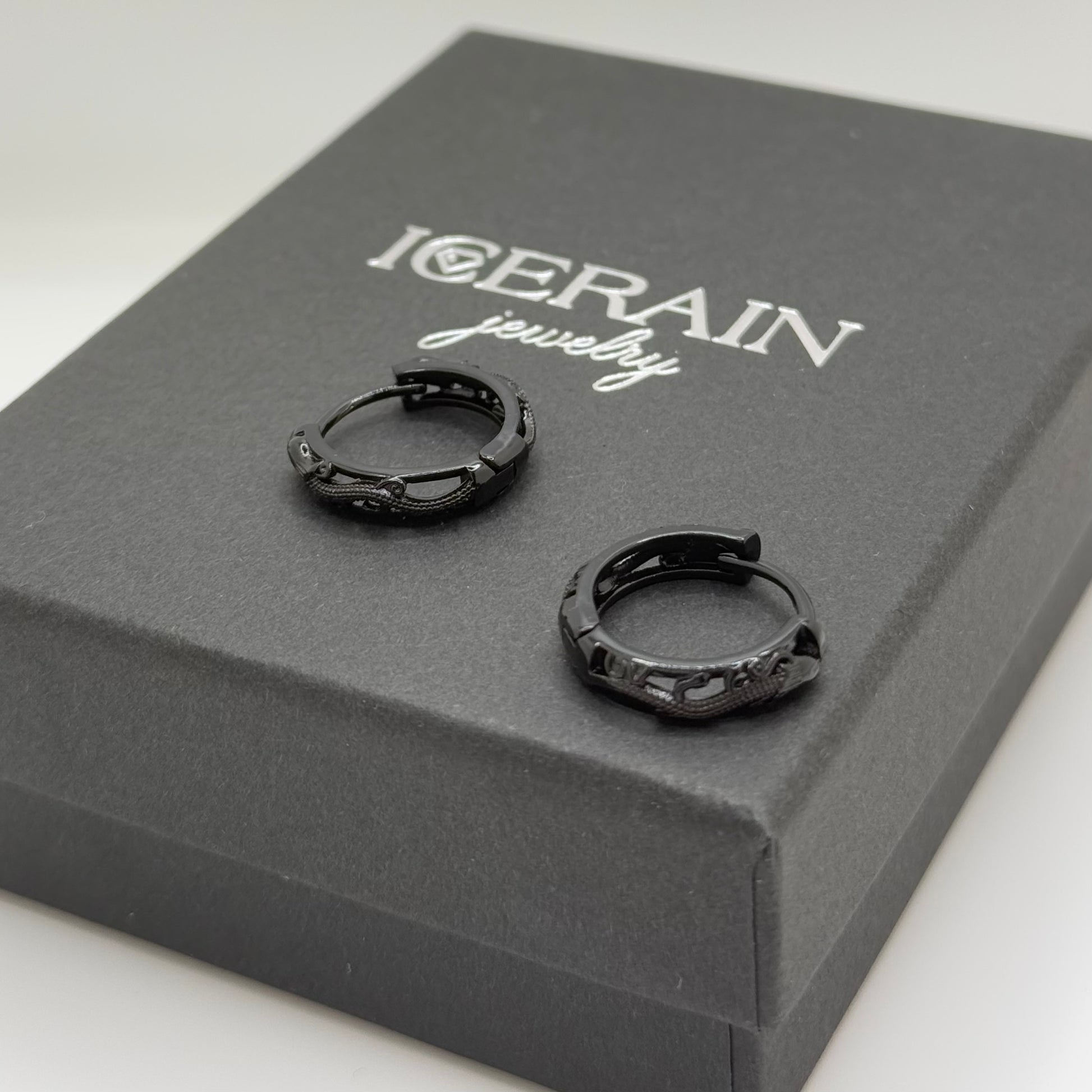 925S SILVER "BLACK DRAGON" OHRRINGE - ICERAIN JEWELRY