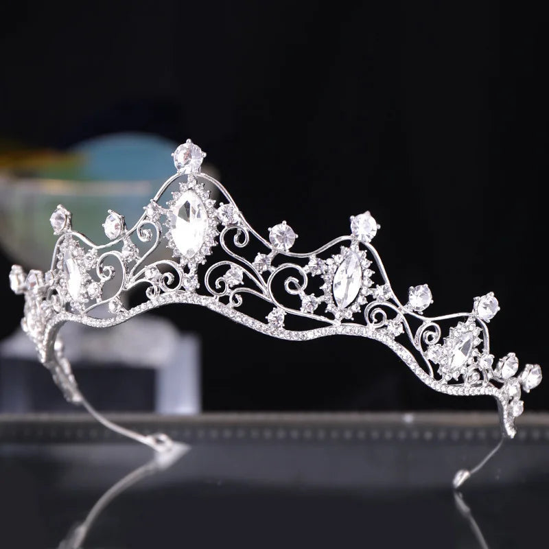 ICED OUT SILVER "ROYAL WHISPER" DIADEM/TIARA