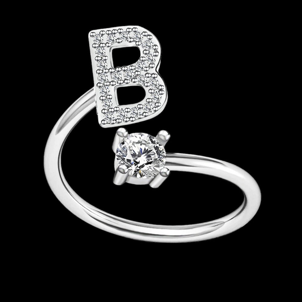 PERSONALISIERTER ICED OUT ANFANGSBUCHSTABEN "NOZZE" RING - ICERAIN JEWELRY