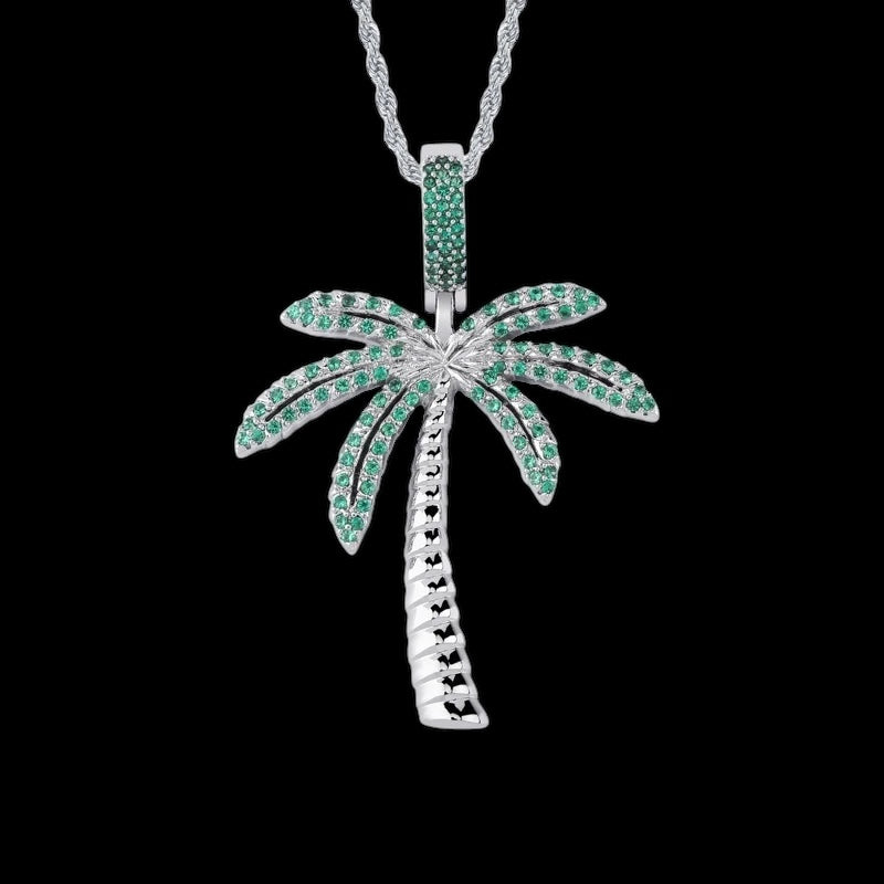 ICED OUT "SILVER PALM" KETTE - ICERAIN JEWELRY