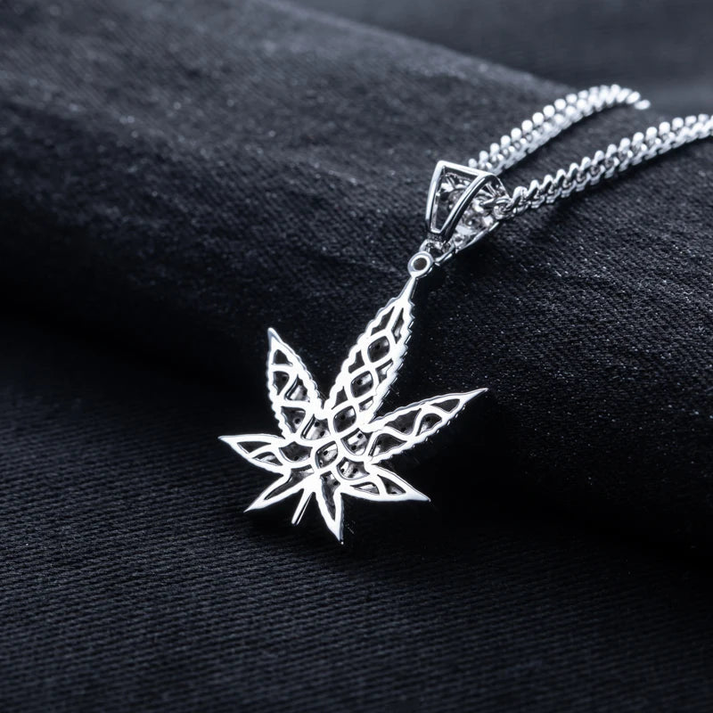 ICED OUT MOISSANITE "PLANT" WEISSGOLD 925S SILVER KETTE - ICERAIN JEWELRY