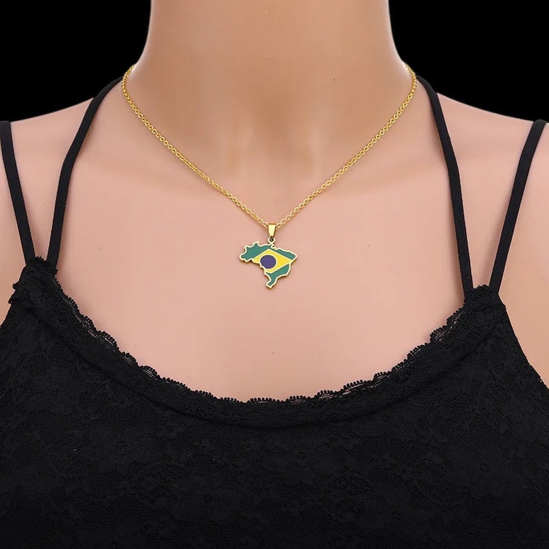 EDELSTAHL "BRAZIL" LÄNDERKETTE - ICERAIN JEWELRY