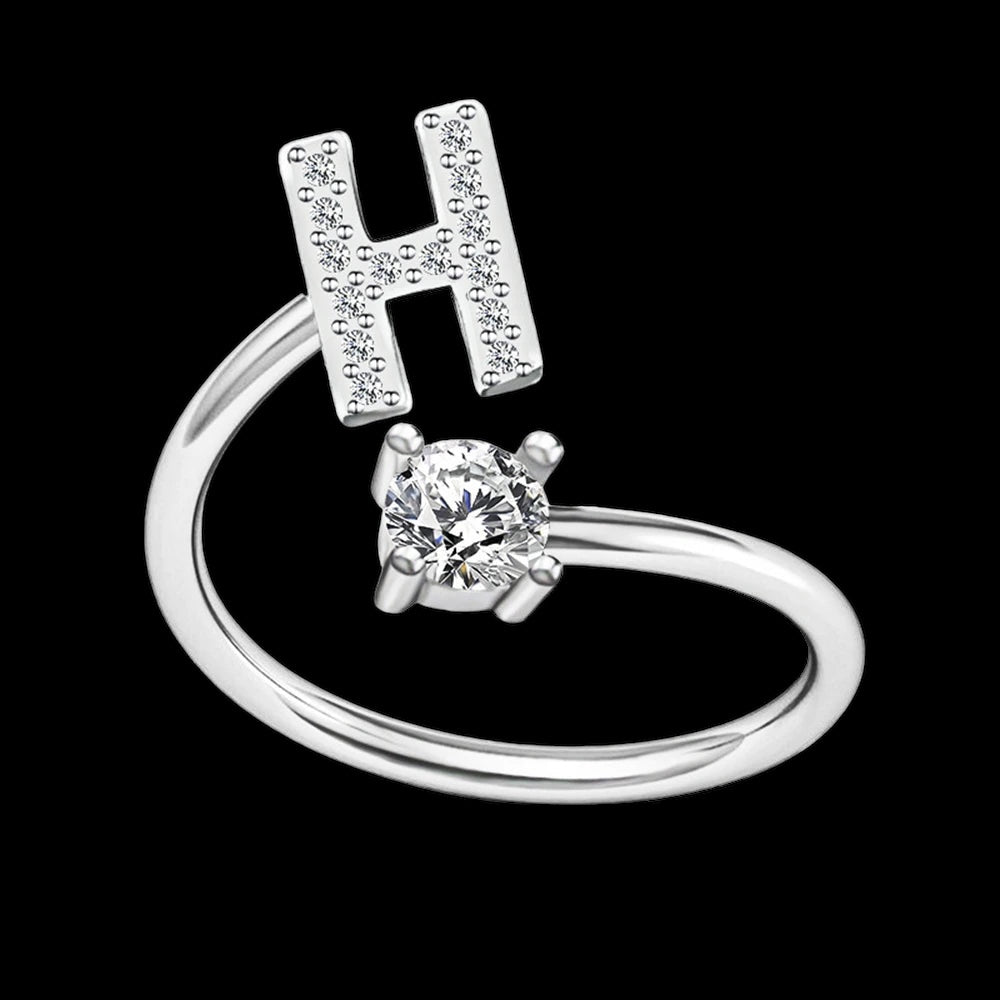 PERSONALISIERTER ICED OUT ANFANGSBUCHSTABEN "NOZZE" RING - ICERAIN JEWELRY