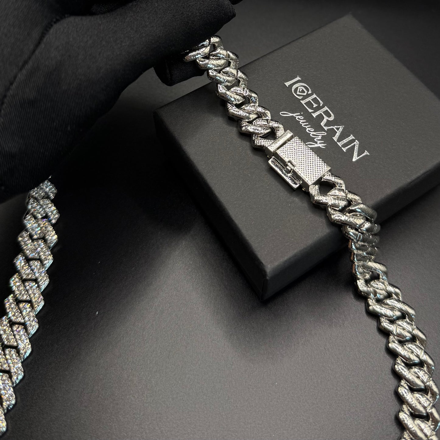 ICED OUT 14MM "SILVER PRONG CUBAN" KETTE - ICERAIN JEWELRY