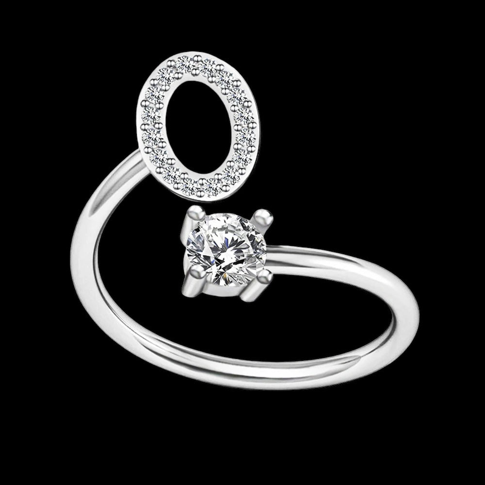 PERSONALISIERTER ICED OUT ANFANGSBUCHSTABEN "NOZZE" RING