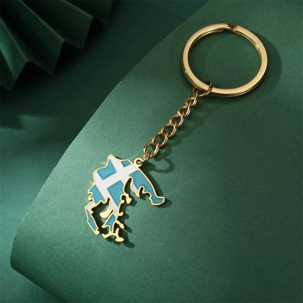 EDELSTAHL "GREECE" SCHLÜSSELANHÄNGER - ICERAIN JEWELRY