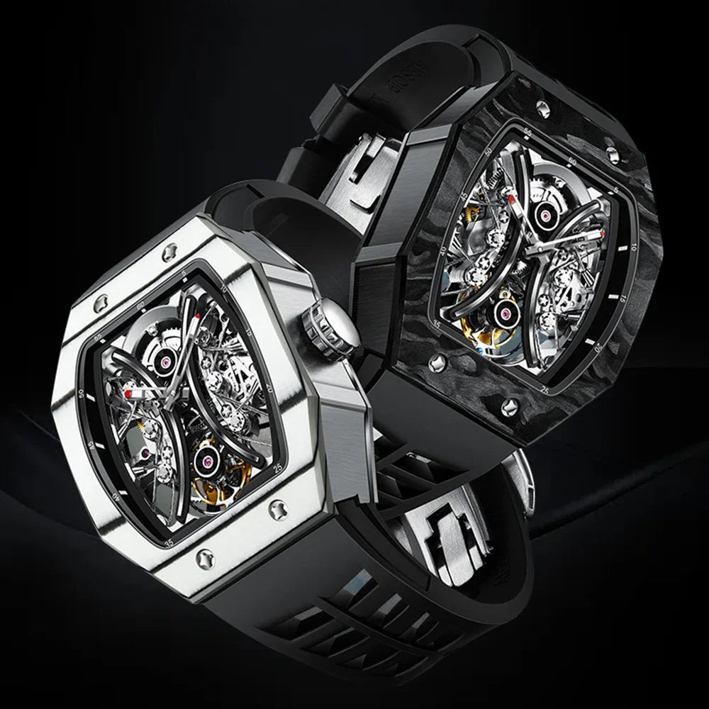 EDELSTAHL 50MM "SKELETON" UHR