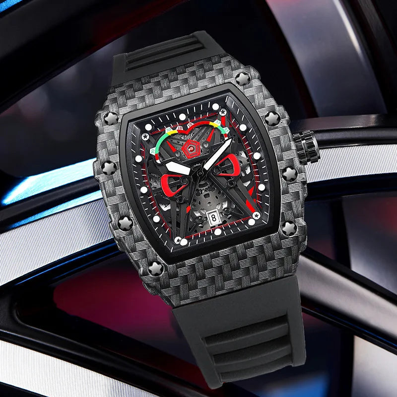 EDELSTAHL "CARBONIRA" UHR - ICERAIN JEWELRY