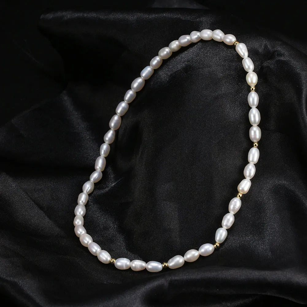 925S SILVER 18K GOLD "DOUBLE NATURAL PEARL" ARMBAND