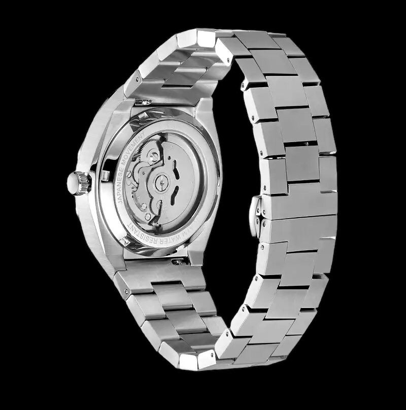 SALE | EDELSTAHL AUTOMATIK "BLACK PATTERY" UHR - ICERAIN JEWELRY