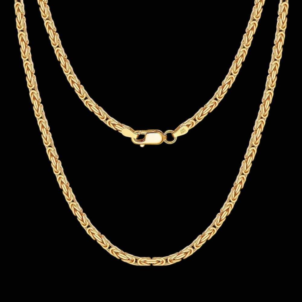 925S SILVER 18K GOLD 2,5MM "KING" KÖNIGSKETTE - ICERAIN JEWELRY