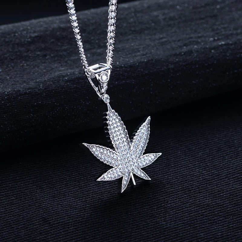 ICED OUT MOISSANITE "PLANT" WEISSGOLD 925S SILVER KETTE - ICERAIN JEWELRY