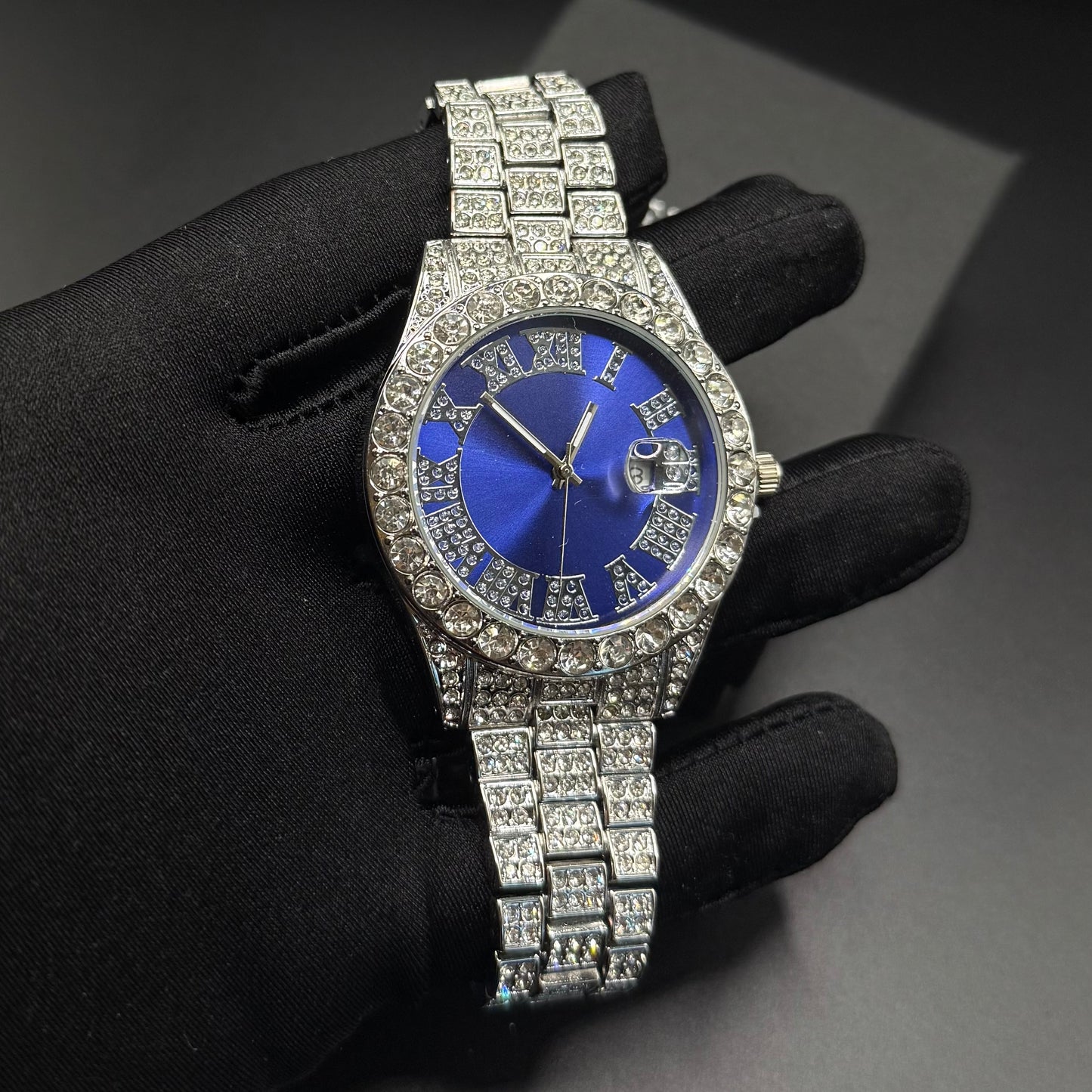 ICED OUT 14MM 4-IN-1 "SILVER PRONG" SCHMUCKSET (2 HALSKETTEN + ARMBAND + UHR) - ICERAIN JEWELRY