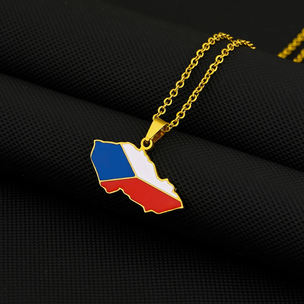 EDELSTAHL "CZECH REPUBLIK" LÄNDERKETTE - ICERAIN JEWELRY