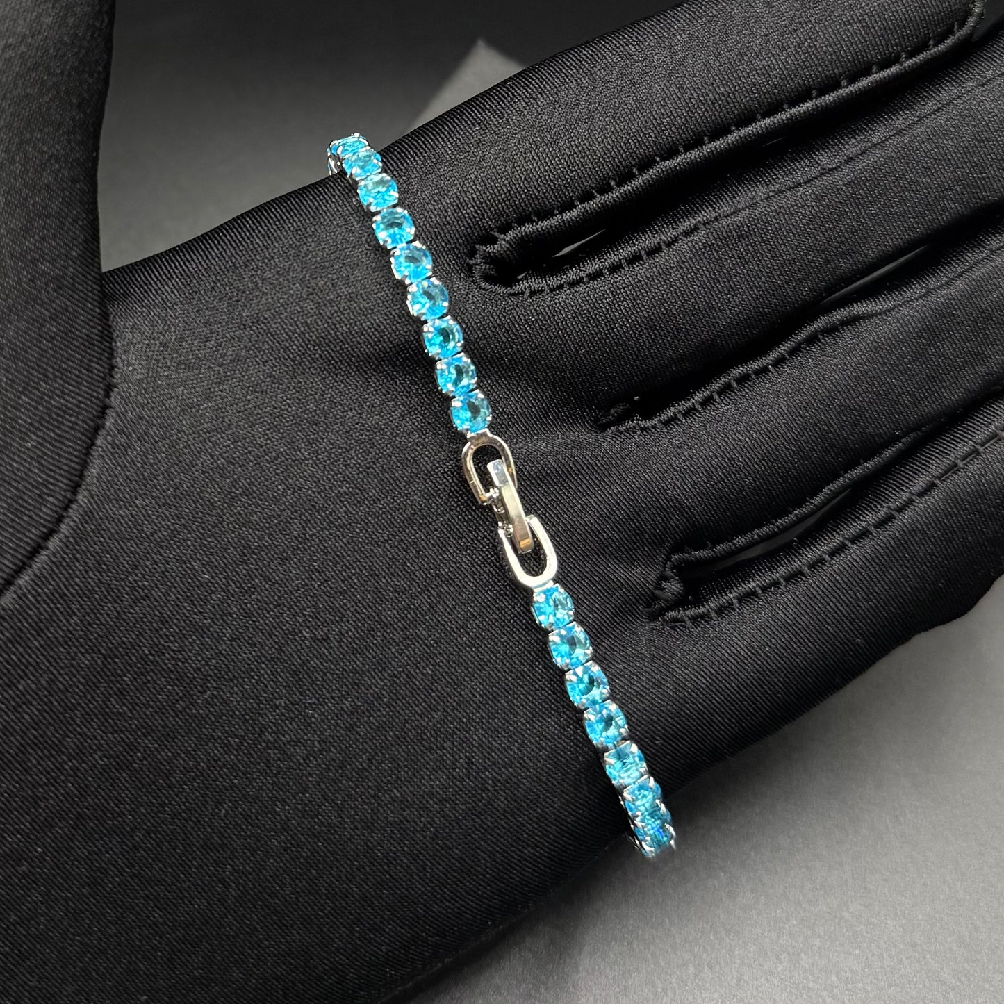 ICED OUT 4MM "SKYBLUE TENNIS" ARMBAND - ICERAIN JEWELRY