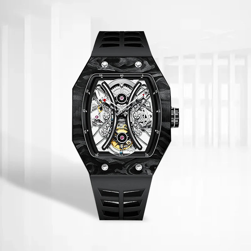 EDELSTAHL 50MM "SKELETON" UHR