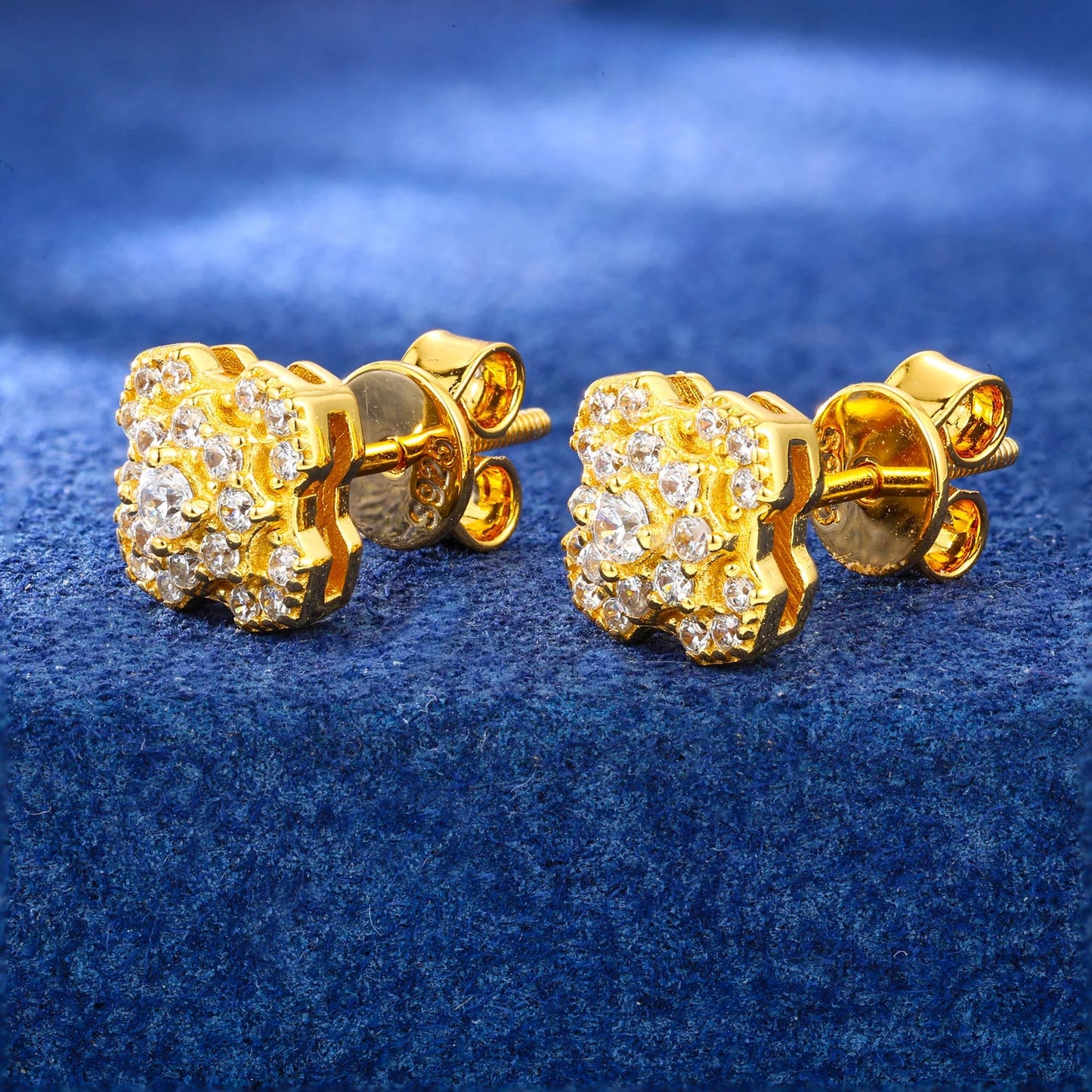 ICED OUT MOISSANITE "GEOMETRIE" WEISSGOLD 925S SILVER OHRRINGE - ICERAIN JEWELRY