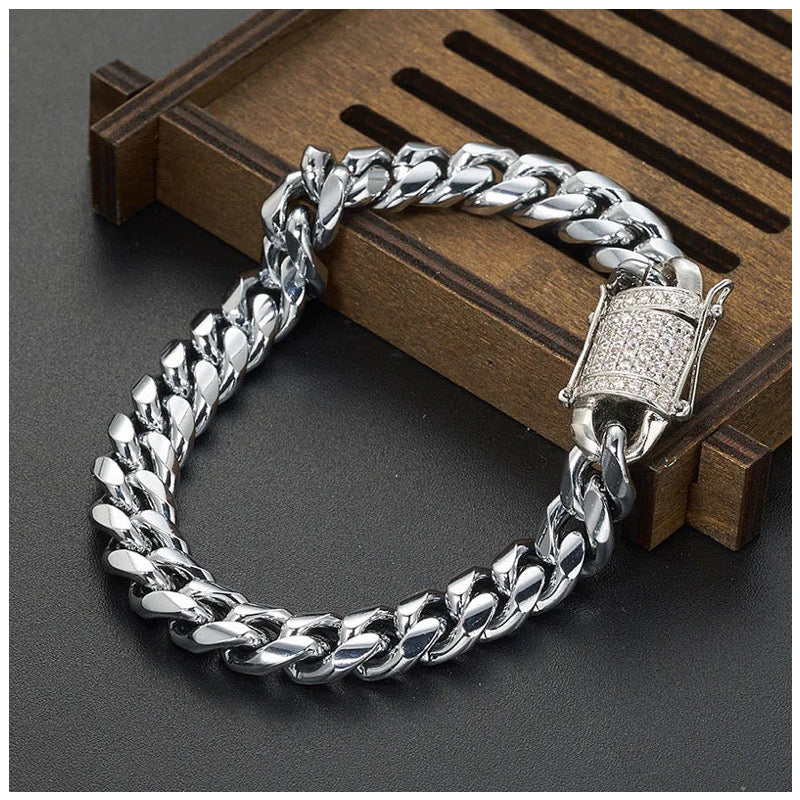 ICED OUT "SILVER CUBAN" ARMBAND - ICERAIN JEWELRY