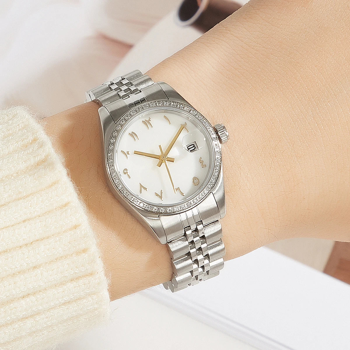 EDELSTAHL "ARABIC" FRAUEN UHR - ICERAIN JEWELRY