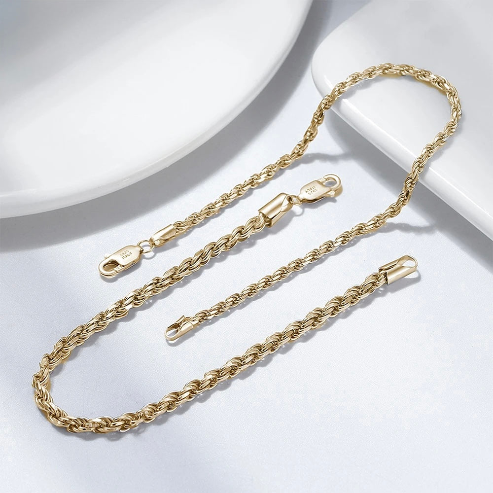 925S SILVER 18K GOLD "ROPE" ARMBAND - ICERAIN JEWELRY
