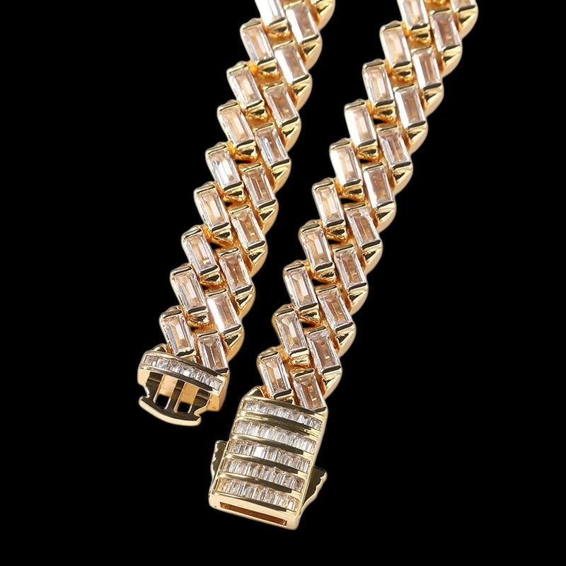 ICED OUT 12MM "GOLD PRONG CUBAN V2" ARMBAND - ICERAIN JEWELRY