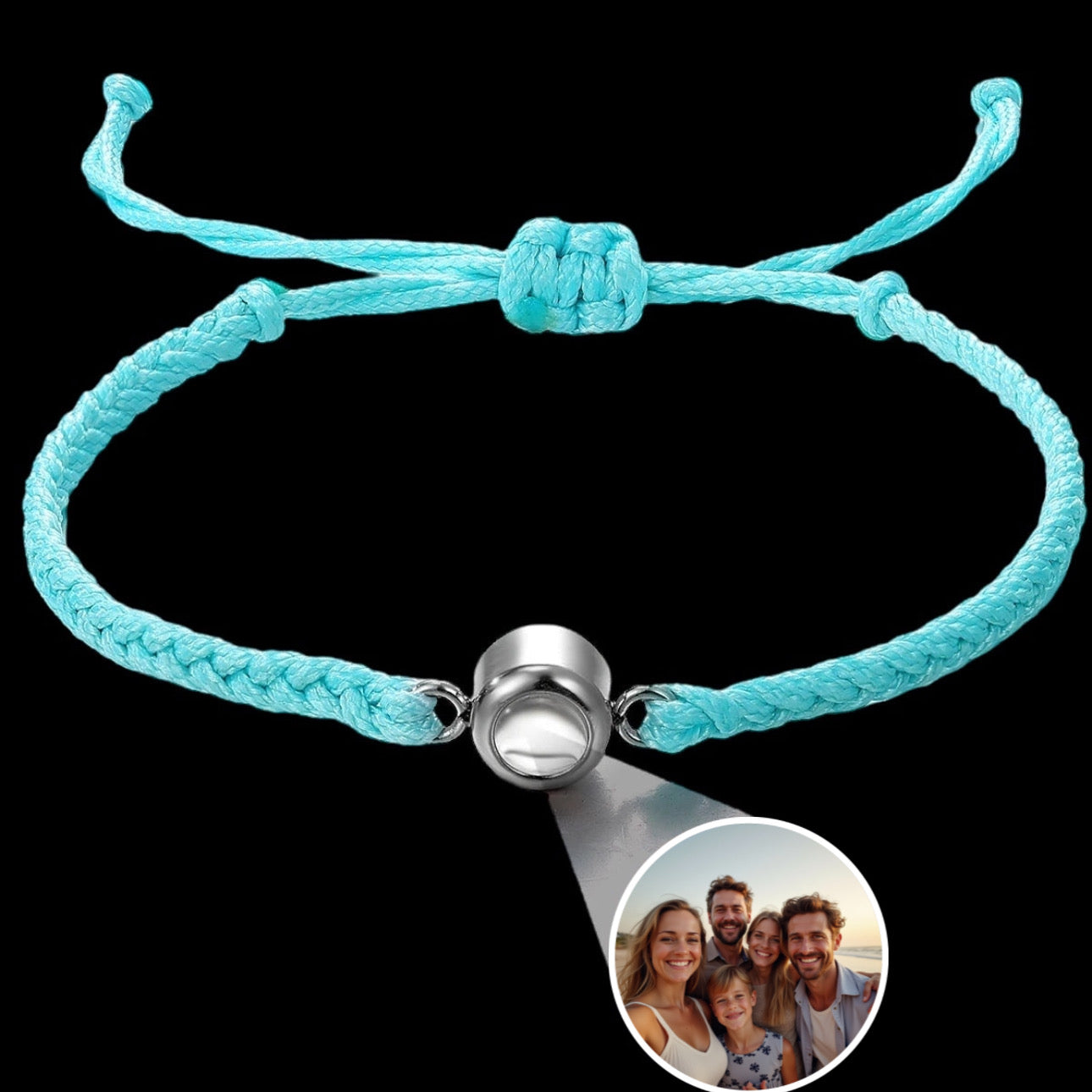STOFF/EDELSTAHL ARMBAND MIT PERSONALISIERTEM FOTO - ICERAIN JEWELRY
