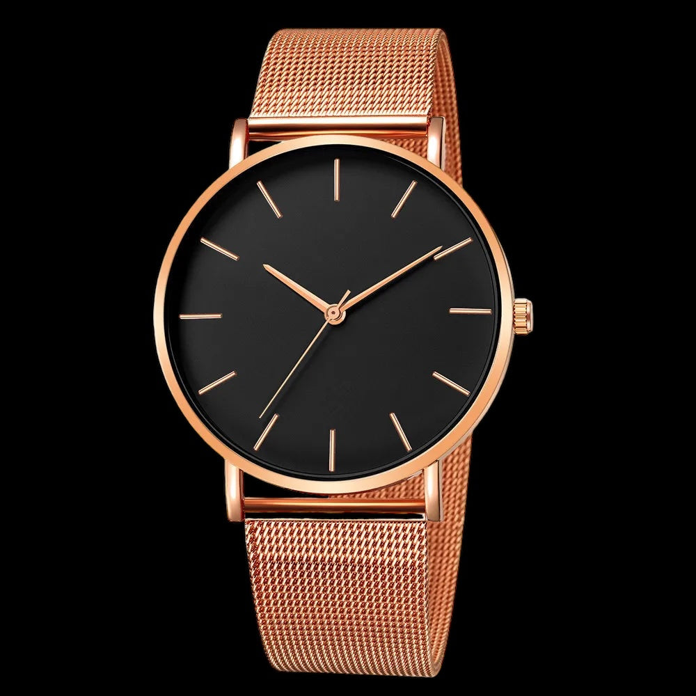 EDELSTAHL "THINMATIC" UHR - ICERAIN JEWELRY