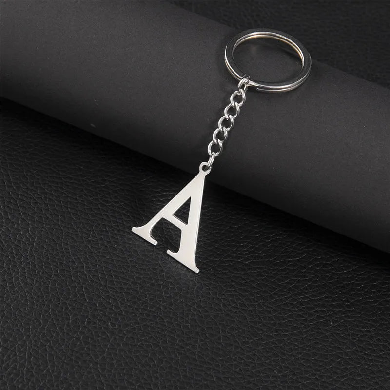 PERSONALISIERTER EDELSTAHL ANFANGSBUCHSTABE "FLISH" SCHLÜSSELANHÄNGER - ICERAIN JEWELRY