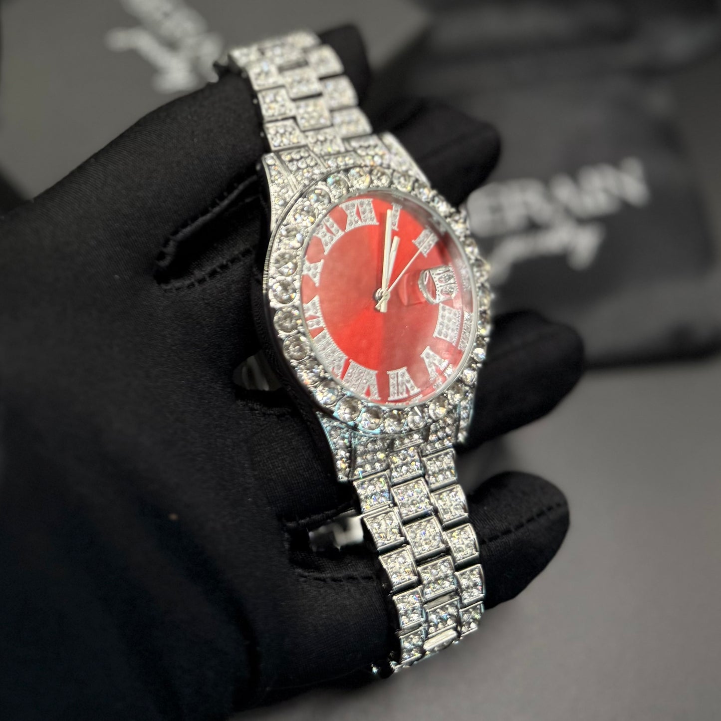 ICED OUT 14MM 4-IN-1 "SILVER PRONG" SCHMUCKSET (2 HALSKETTEN + ARMBAND + UHR) - ICERAIN JEWELRY