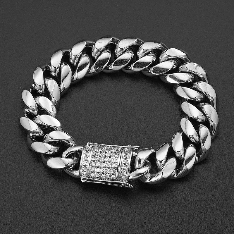 ICED OUT "SILVER CUBAN" ARMBAND - ICERAIN JEWELRY
