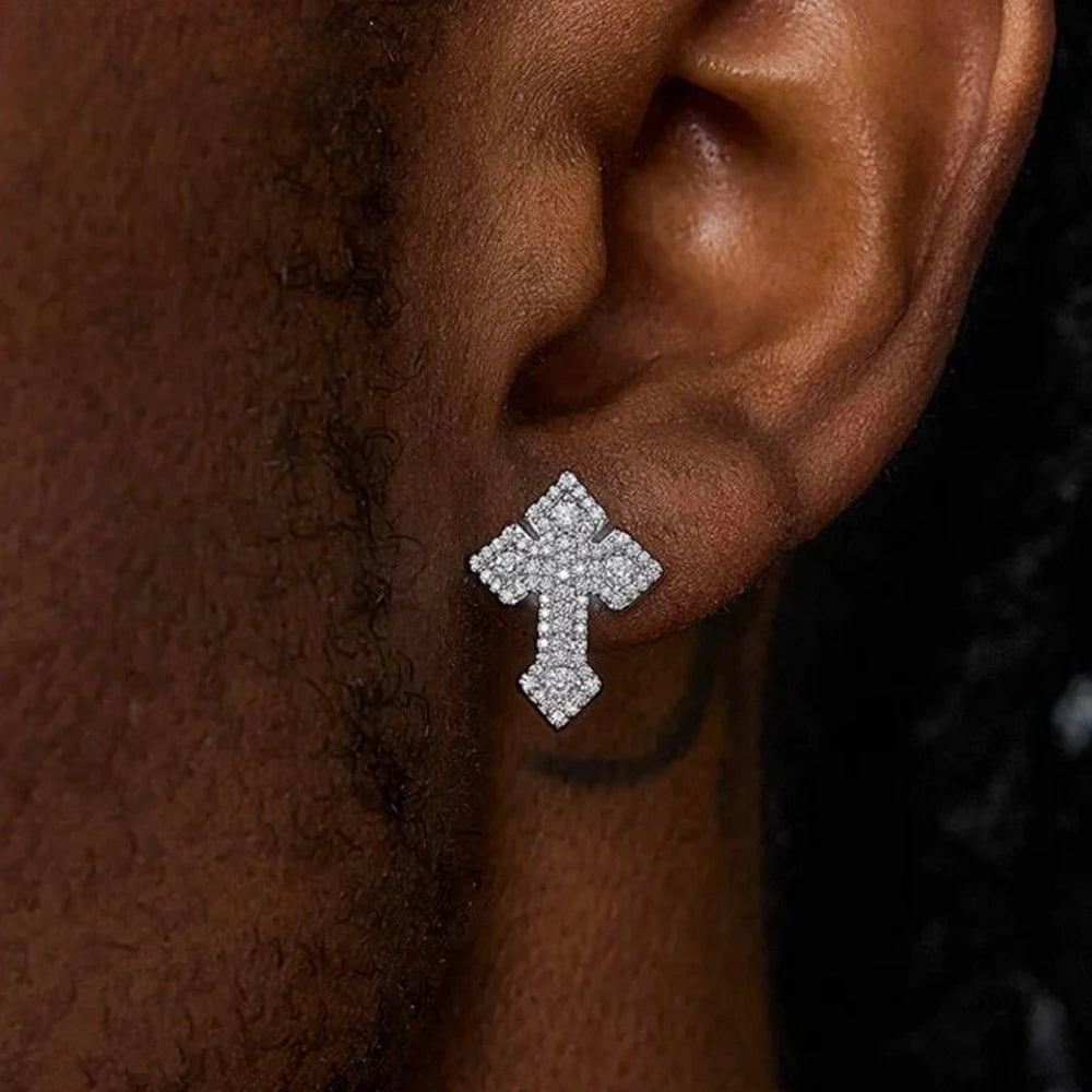 ICED OUT "CROSS V2" OHRRINGE - ICERAIN JEWELRY
