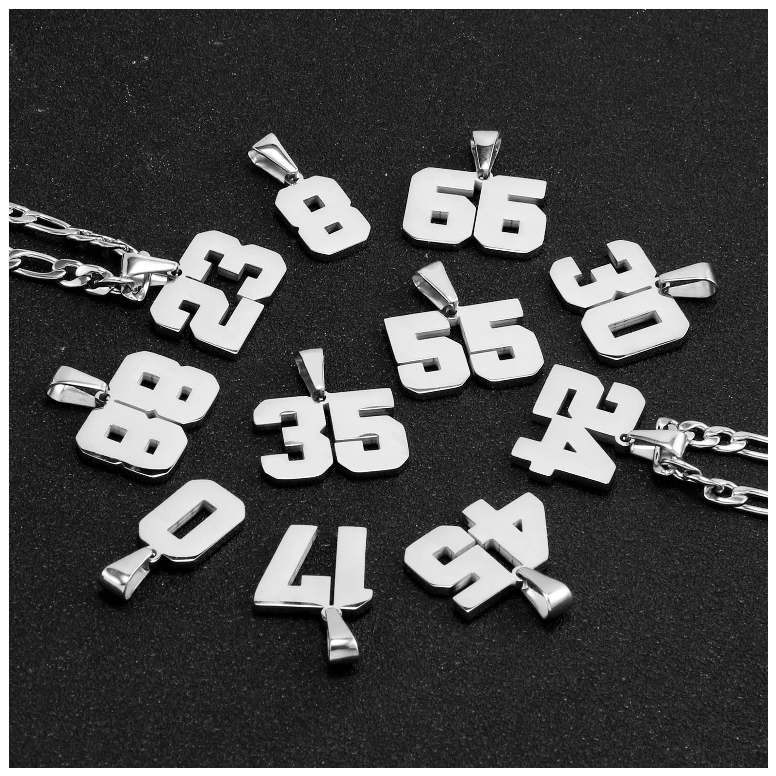 PERSONALISIERTE EDELSTAHL "NUMBER 0-99" KETTE - ICERAIN JEWELRY