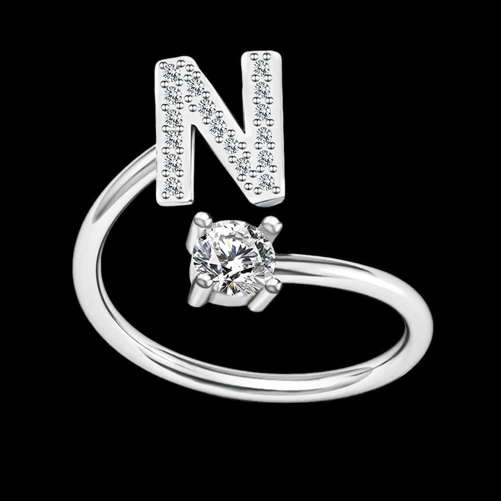 PERSONALISIERTER ICED OUT ANFANGSBUCHSTABEN "NOZZE" RING