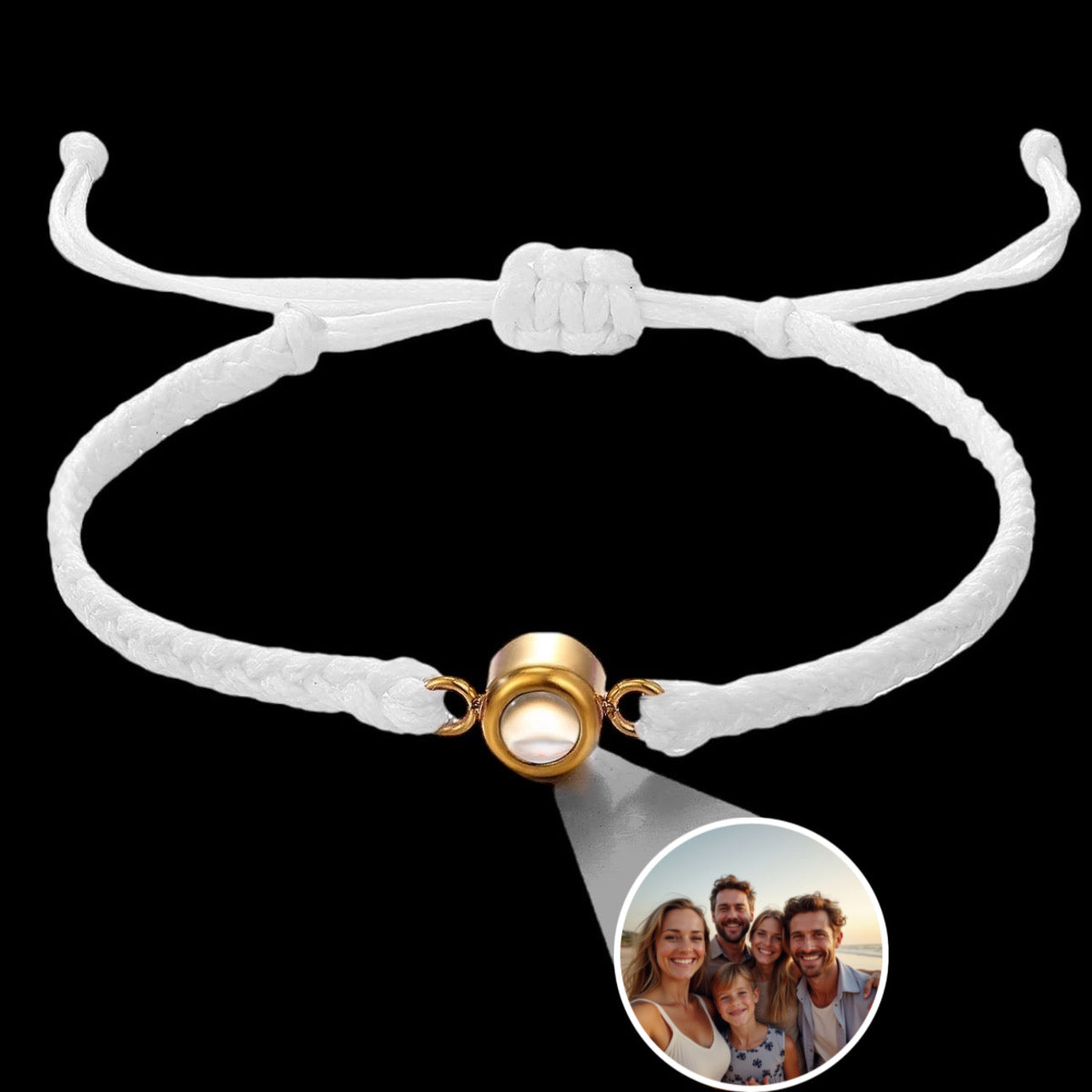 STOFF/EDELSTAHL ARMBAND MIT PERSONALISIERTEM FOTO - ICERAIN JEWELRY