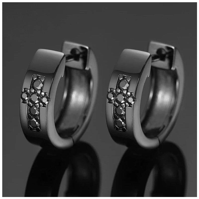 ICED OUT MOISSANITE "CROSS CREOLES" WEISSGOLD 925S SILVER OHRRINGE - ICERAIN JEWELRY