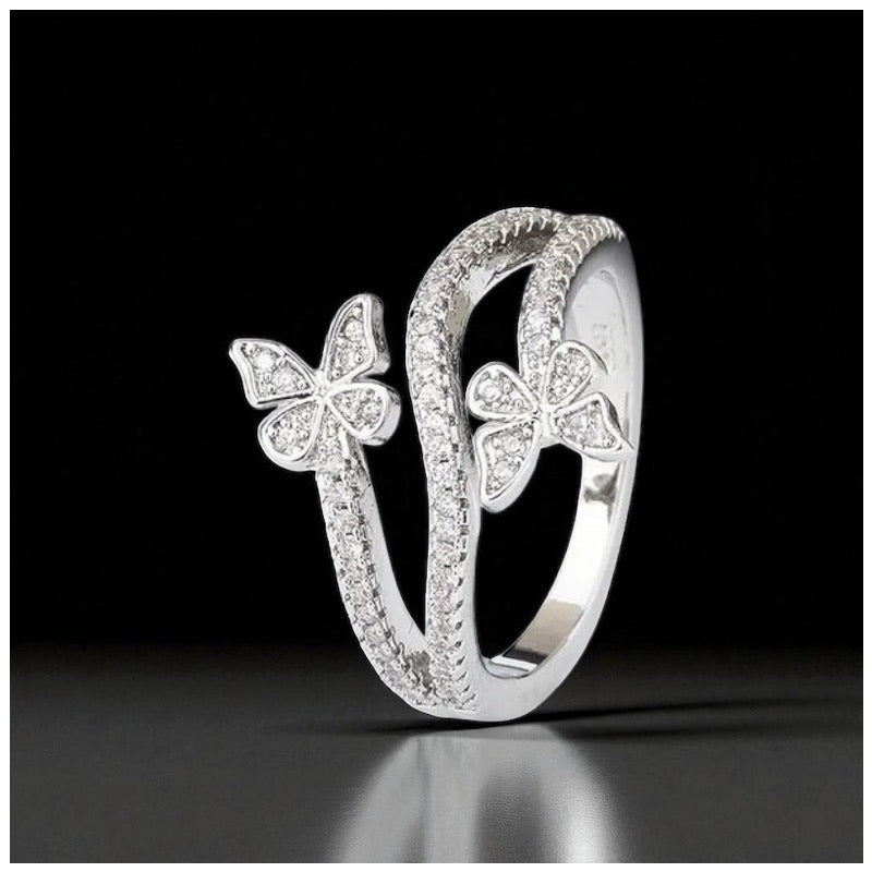 ICED OUT "DOUBLE BUTTERFLY V2" RING - ICERAIN JEWELRY