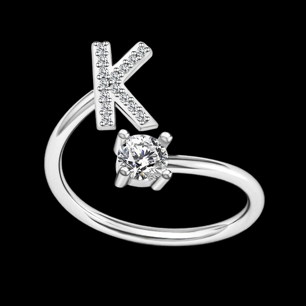 PERSONALISIERTER ICED OUT ANFANGSBUCHSTABEN "NOZZE" RING - ICERAIN JEWELRY