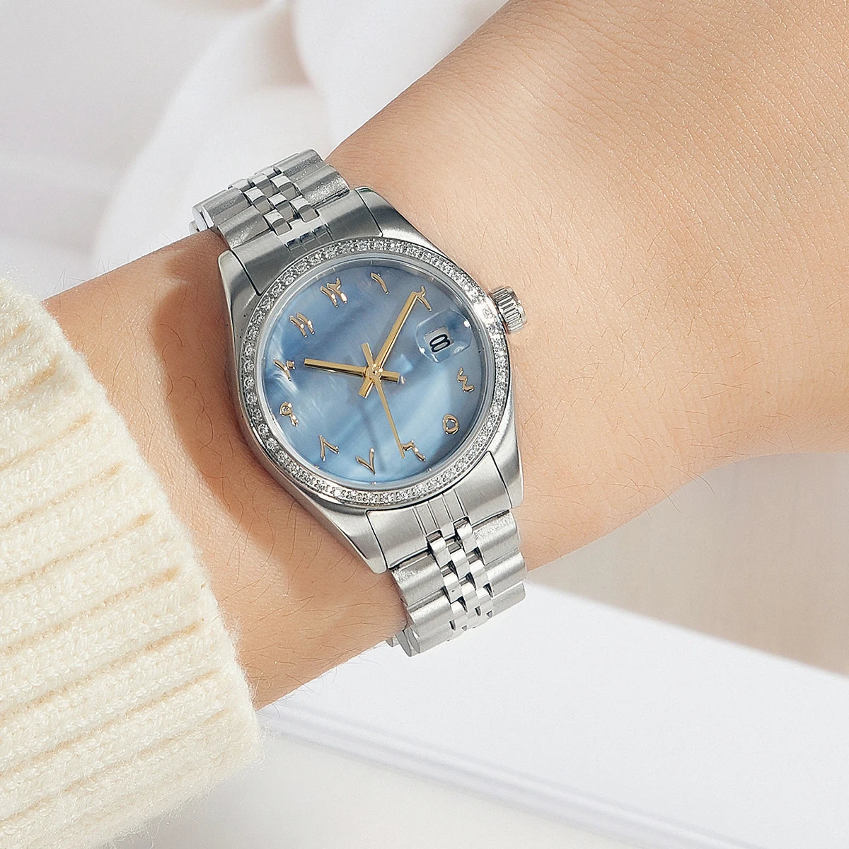 EDELSTAHL "ARABIC" FRAUEN UHR - ICERAIN JEWELRY
