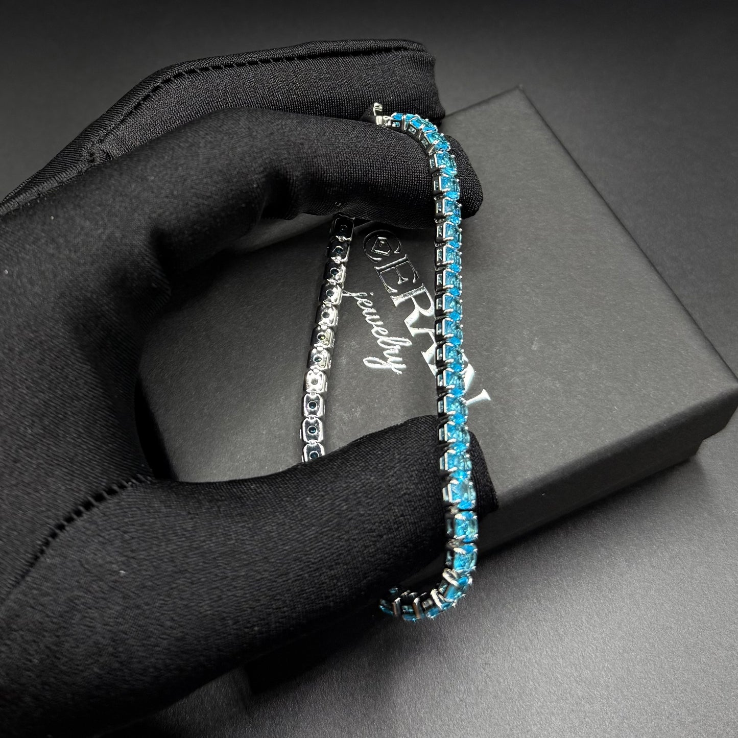 ICED OUT 4MM "SKYBLUE TENNIS" ARMBAND - ICERAIN JEWELRY